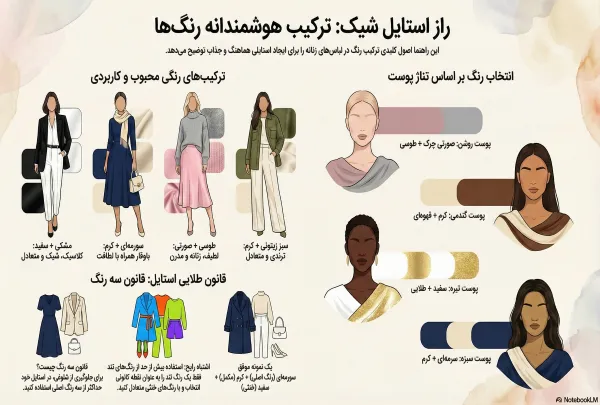 راهنمای ترکیب رنگ لباس زنانه