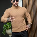 بافت یقه اسکی کجراه مردانه کد 125