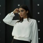شومیز یقه ایستاده پشت زیپ زنانه کد263