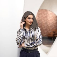 شومیز طرح‌دار سیلک زنانه کد348